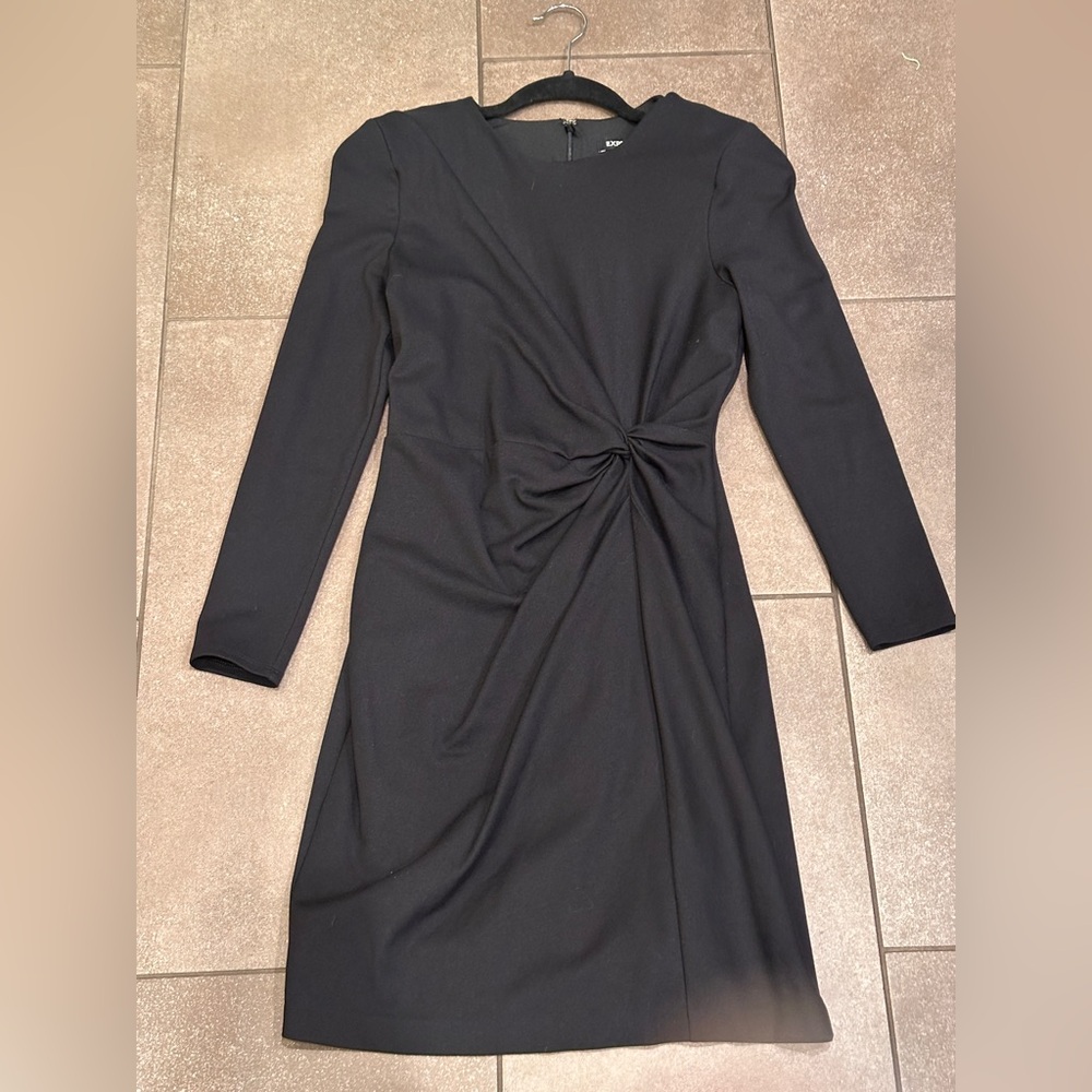 2/$10 or 3/$12 ❤️ Express S Black Long-Sleeve Twist Front Sheath Dress Mini